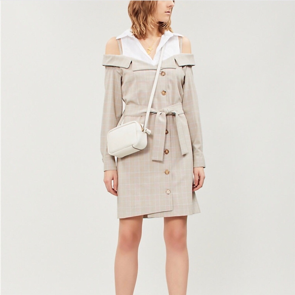 Maje redwan plaid shirt dress